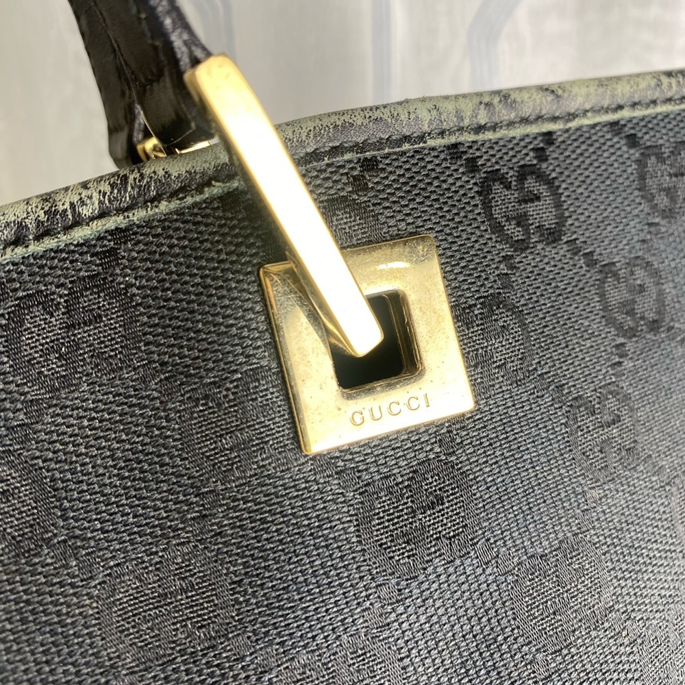 Gucci GG Canvas Tote Bag Black, Authentic - Picture 4 of 13